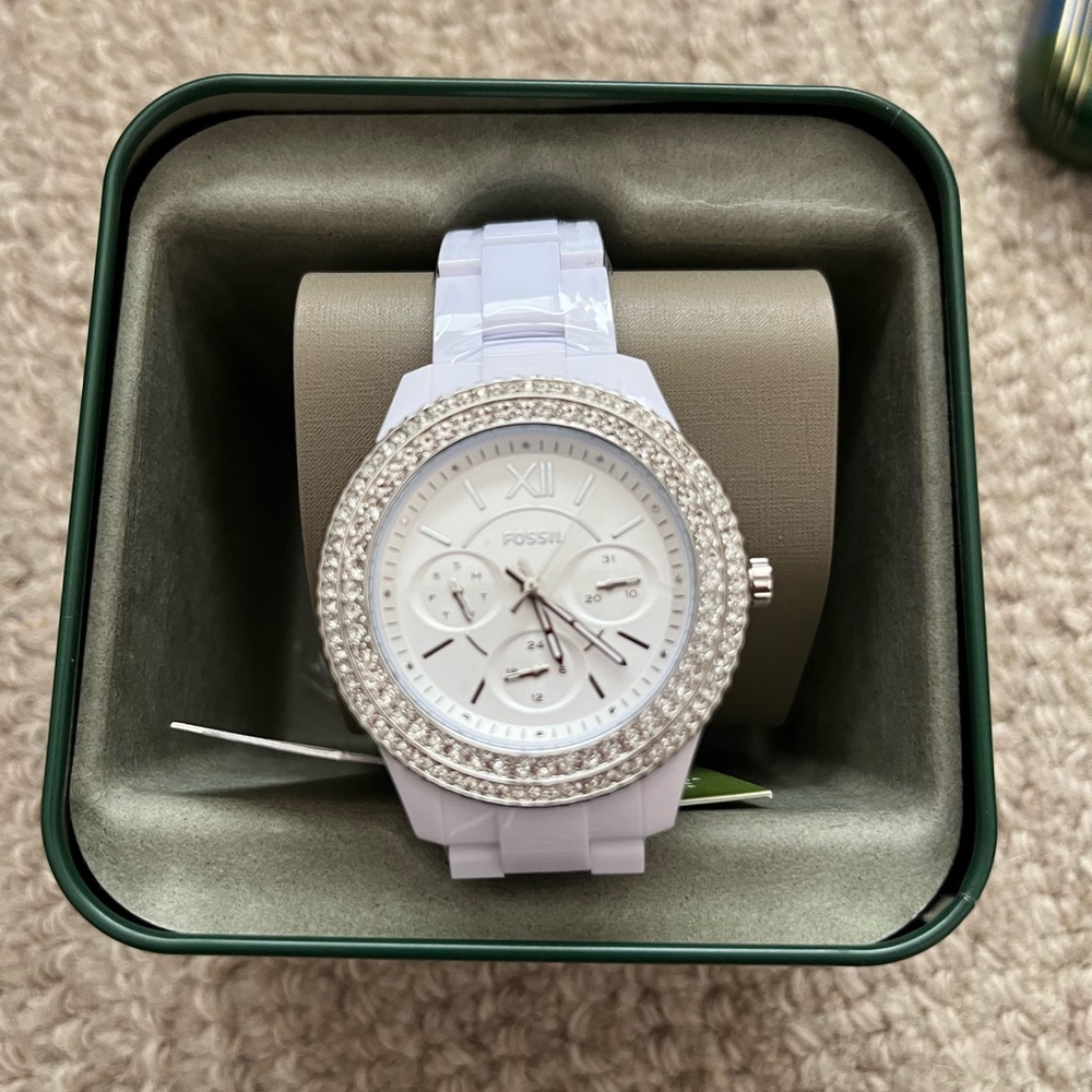 LADIES FOSSIL STELLA MULTIFUNCTIONAL CASTOR OIL WATCH